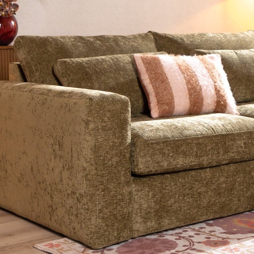 Ecksofa Kyle chenille olive grün rechts