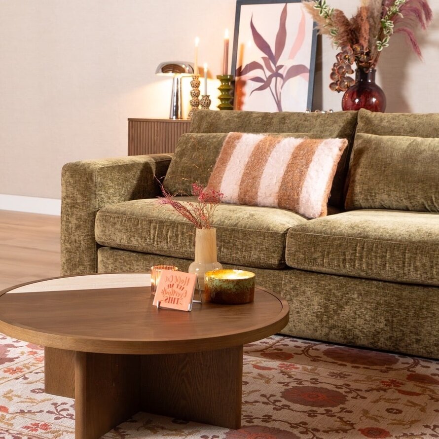 Ecksofa Kyle chenille olive grün rechts