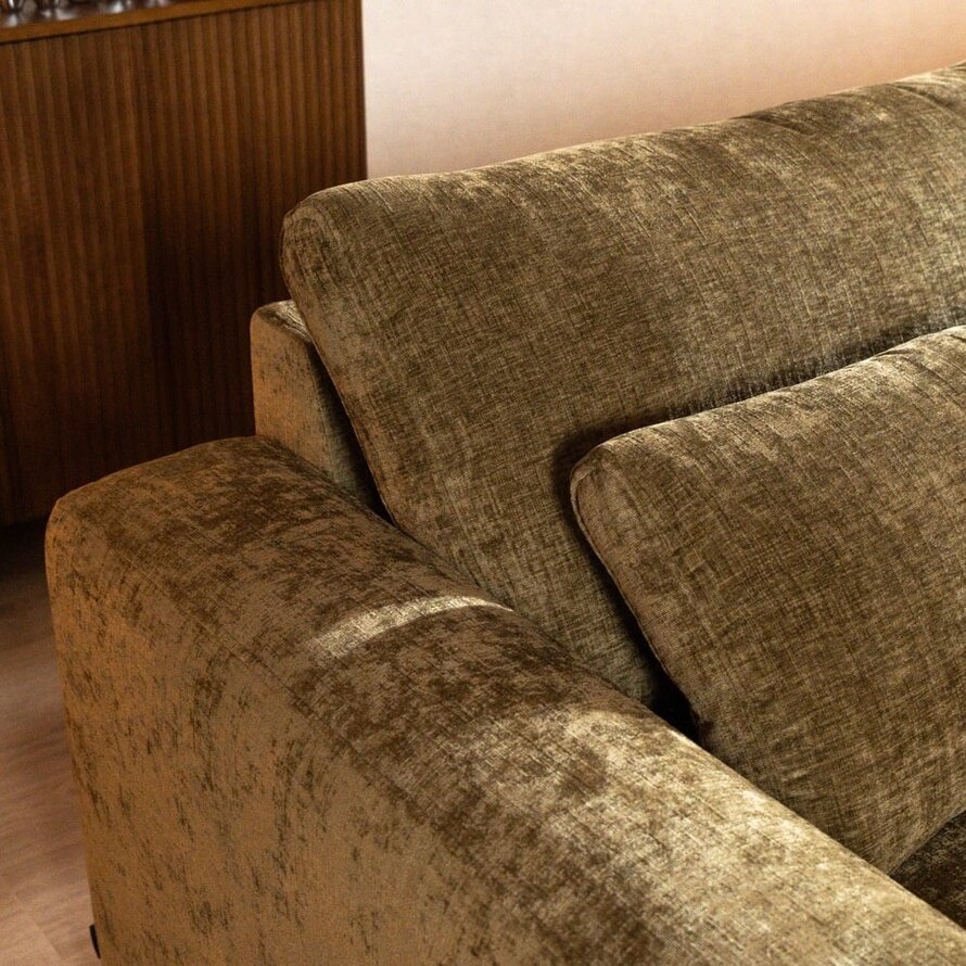 Ecksofa Kyle chenille olive grün rechts