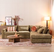 Bronx71 Ecksofa Kyle chenille olive grün rechts