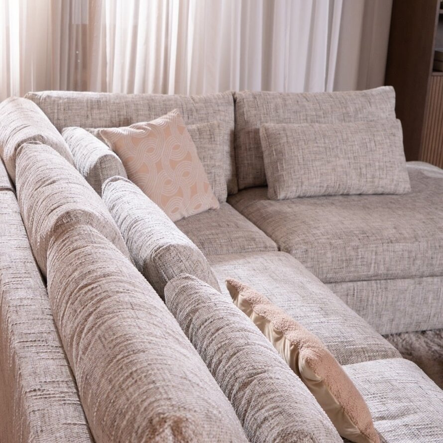 Ecksofa Kyle chenille sand grey rechts
