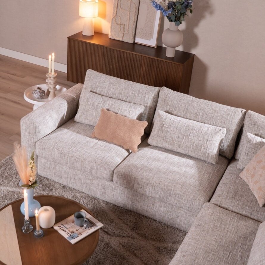 Ecksofa Kyle chenille sand grey rechts