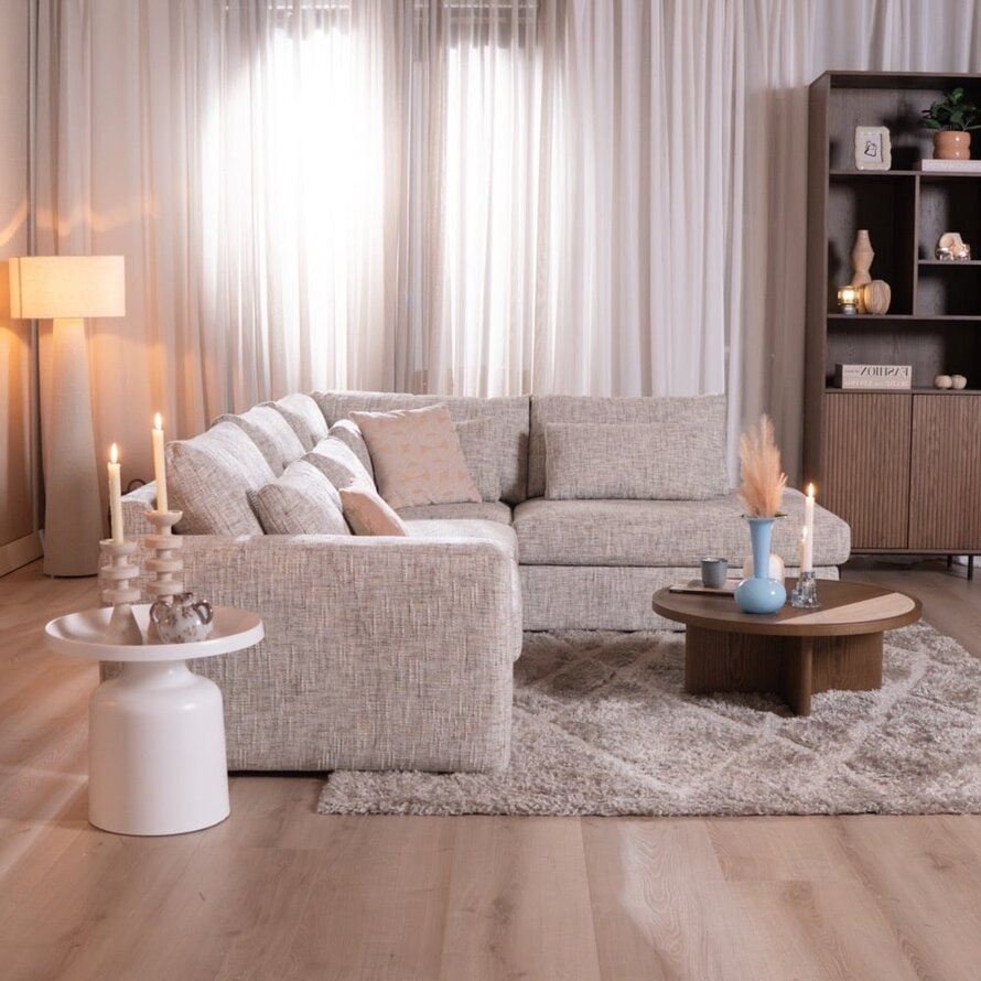 Ecksofa Kyle chenille sand grey rechts