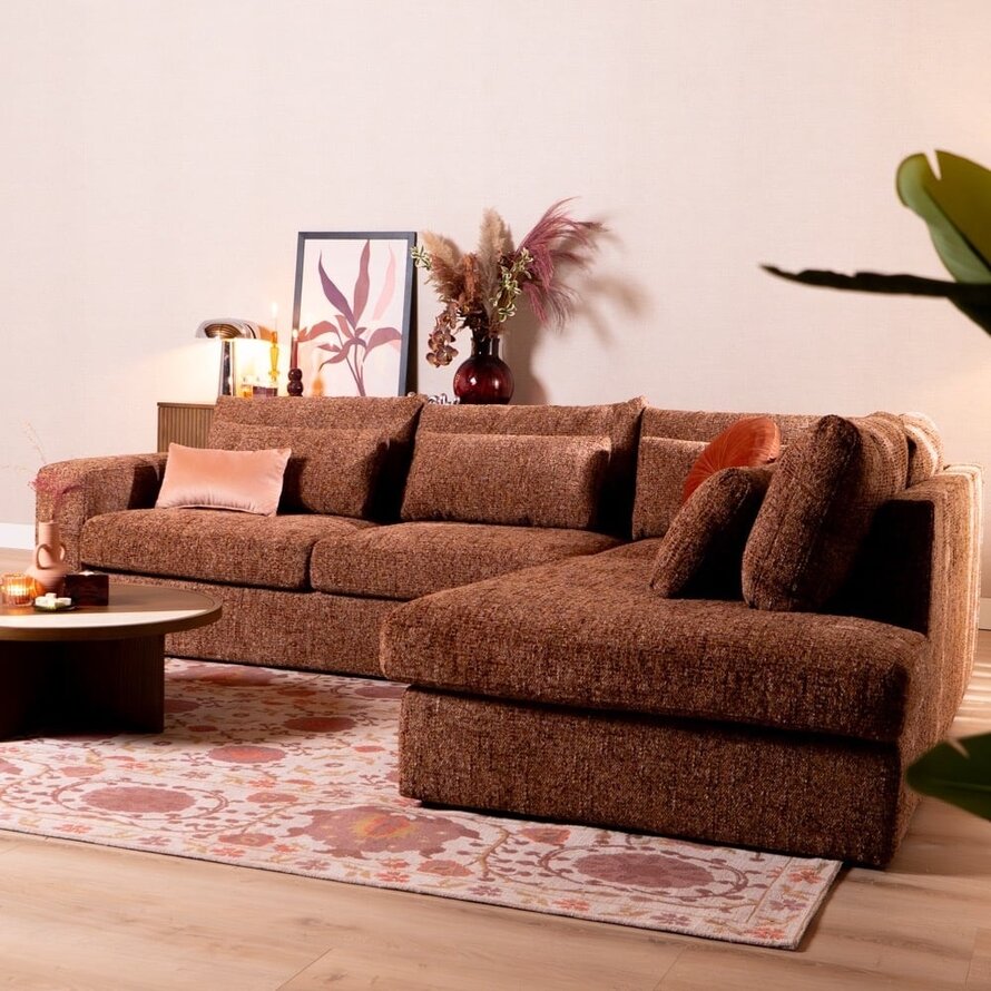 Ecksofa Kyle chenille rot rechts