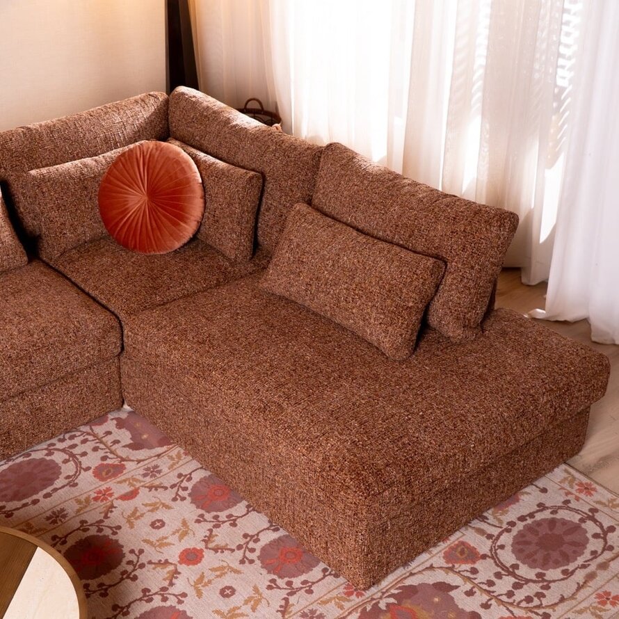 Ecksofa Kyle chenille rot rechts