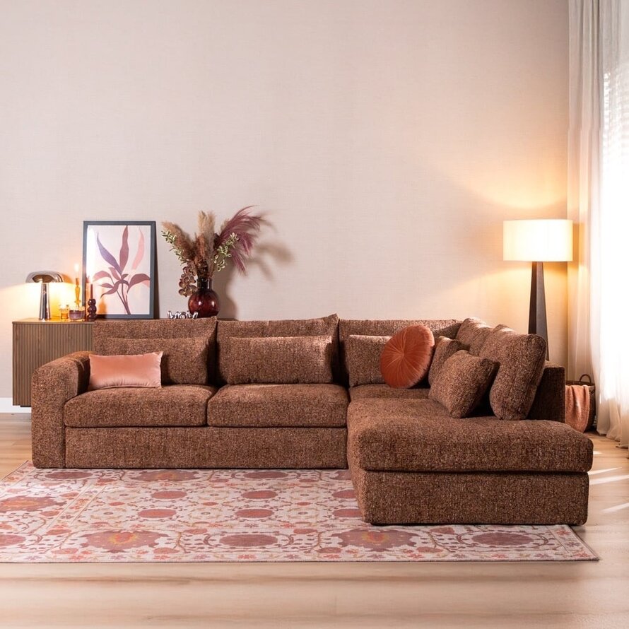 Ecksofa Kyle chenille rot rechts