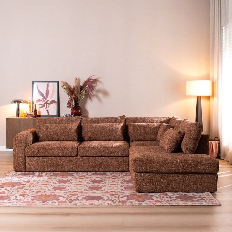 Ecksofa Kyle chenille rot rechts