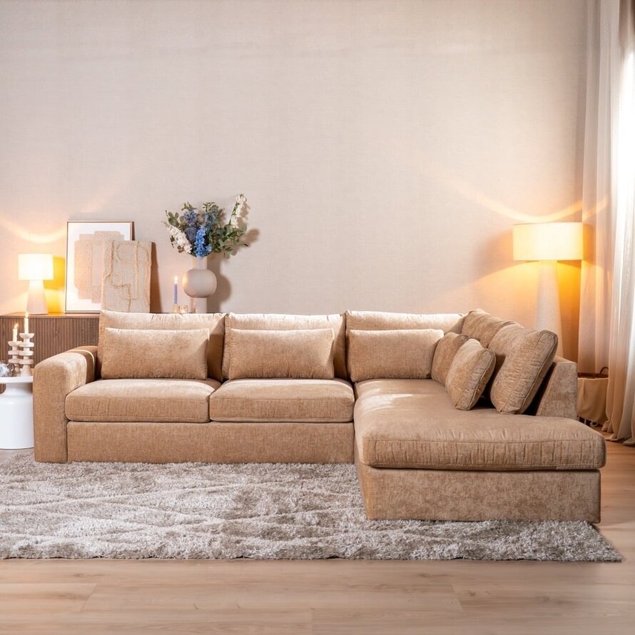 Ecksofa Kyle chenille peach rechts