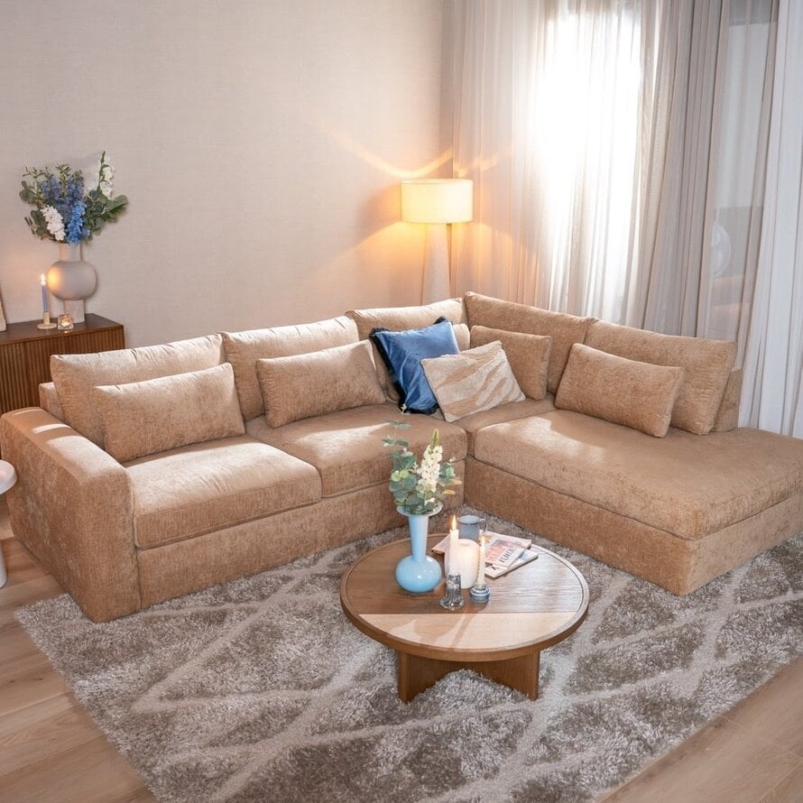 Ecksofa Kyle chenille peach rechts