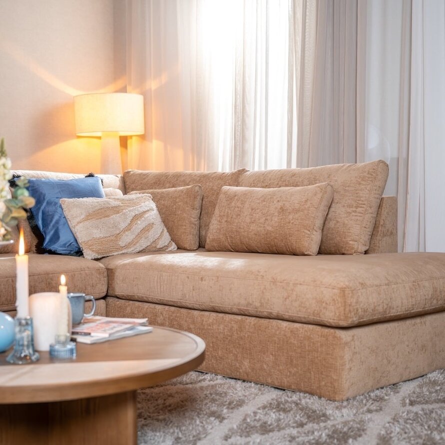 Ecksofa Kyle chenille peach rechts