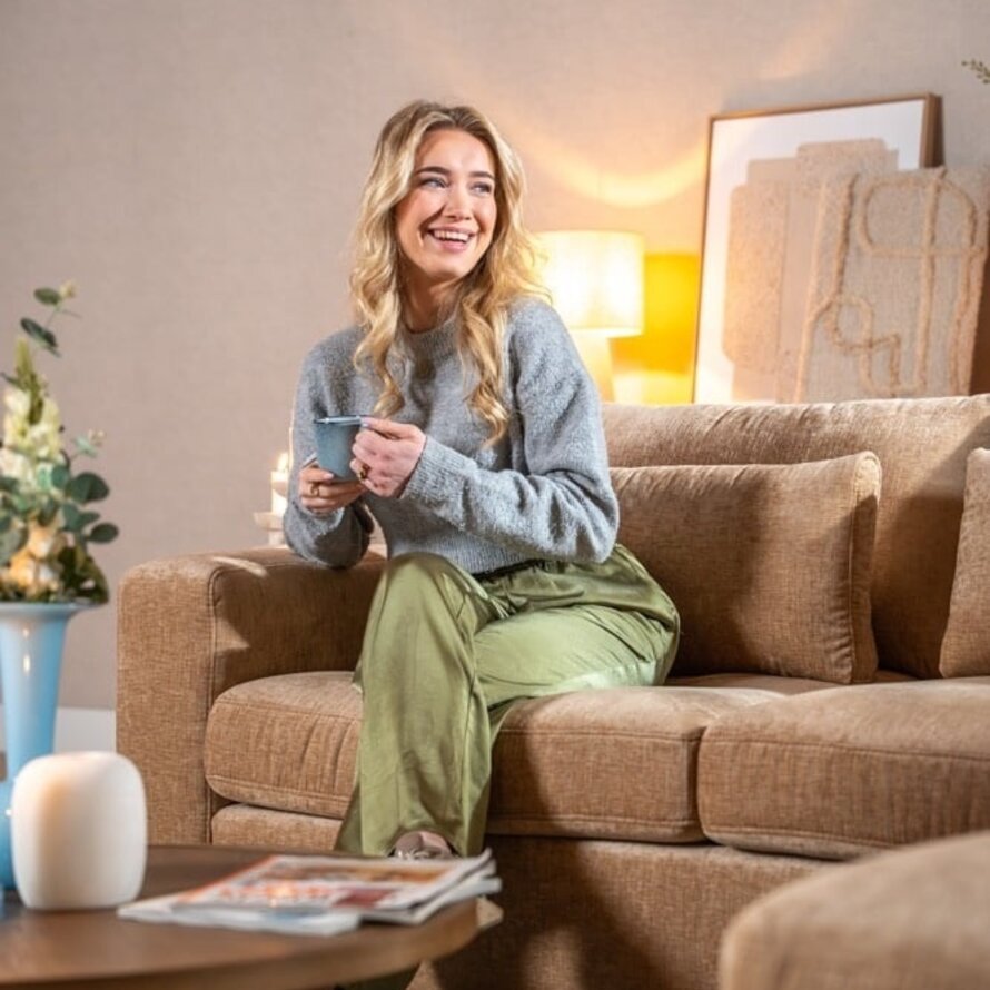 Ecksofa Kyle chenille peach rechts