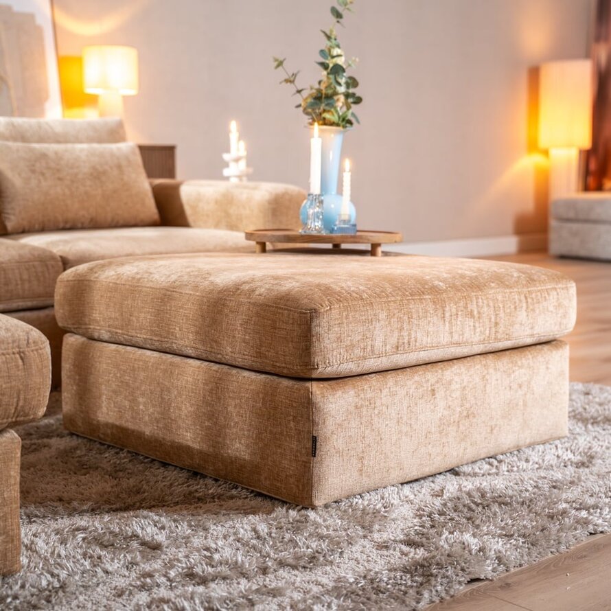 Hocker Kyle Chenille peach