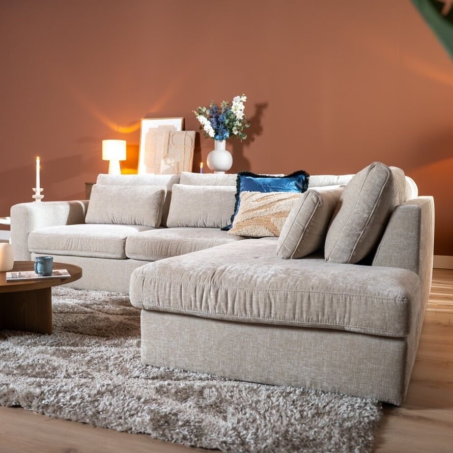 Ecksofa Kyle chenille sand rechts