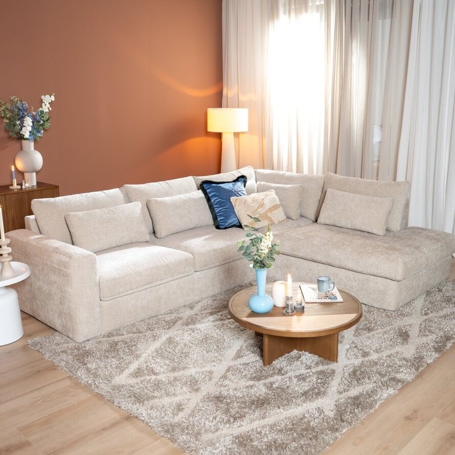 Ecksofa Kyle chenille sand rechts