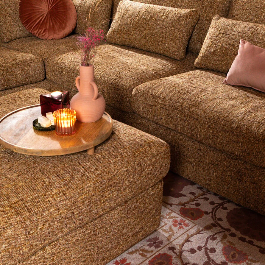 Hocker Kyle Chenille ockergelb