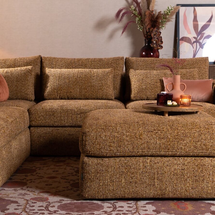 Hocker Kyle Chenille ockergelb