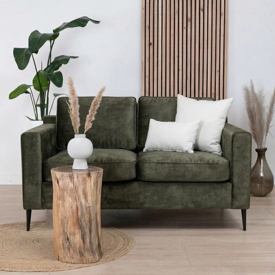 Samt Sofa 2-Sitzer Florida dunkelgrün