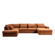 Bronx71 U-Sofa Kyle 6-Sitzer chenille kupfer
