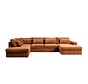 U-Sofa Kyle 6-Sitzer chenille kupfer