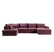 Bronx71 U-Sofa Kyle 6-Sitzer chenille lila