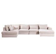 Bronx71 U-Sofa Kyle 6-Sitzer chenille sand