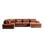 U-Sofa Kyle 6-Sitzer chenille rot