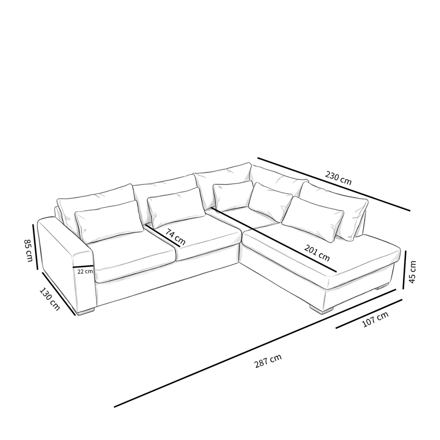 Ecksofa Kyle chenille mocha rechts