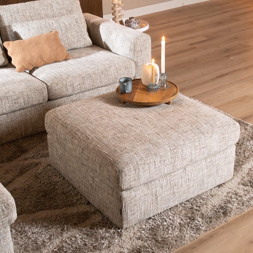 Hocker Kyle Chenille sand grey