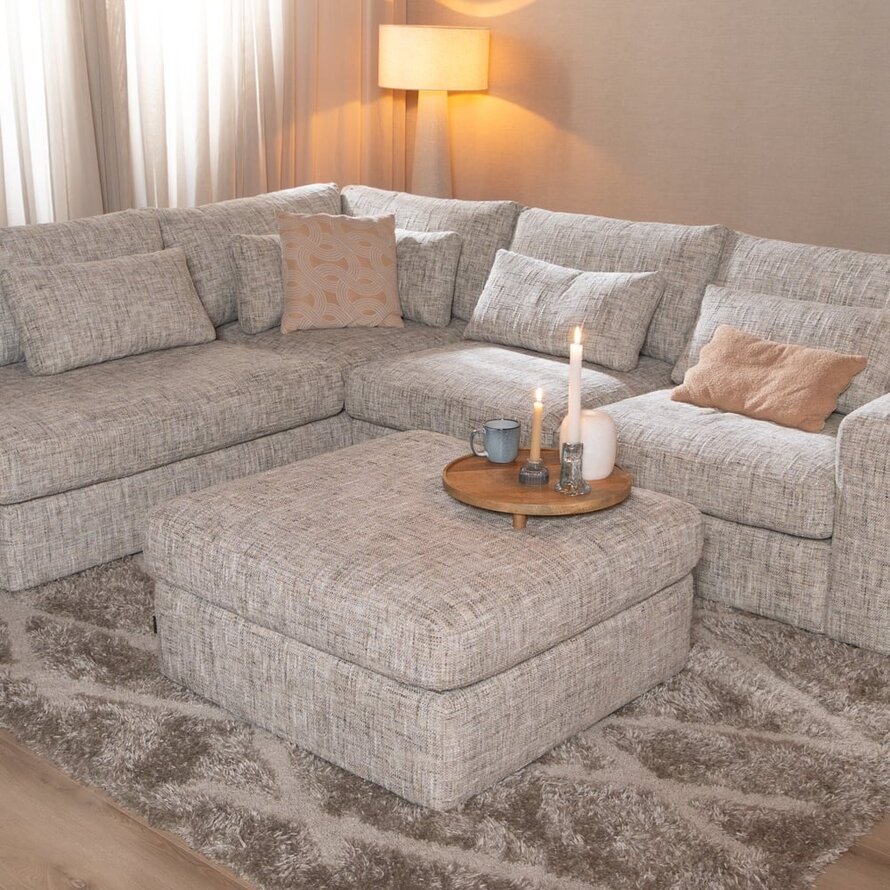Hocker Kyle Chenille sand grey
