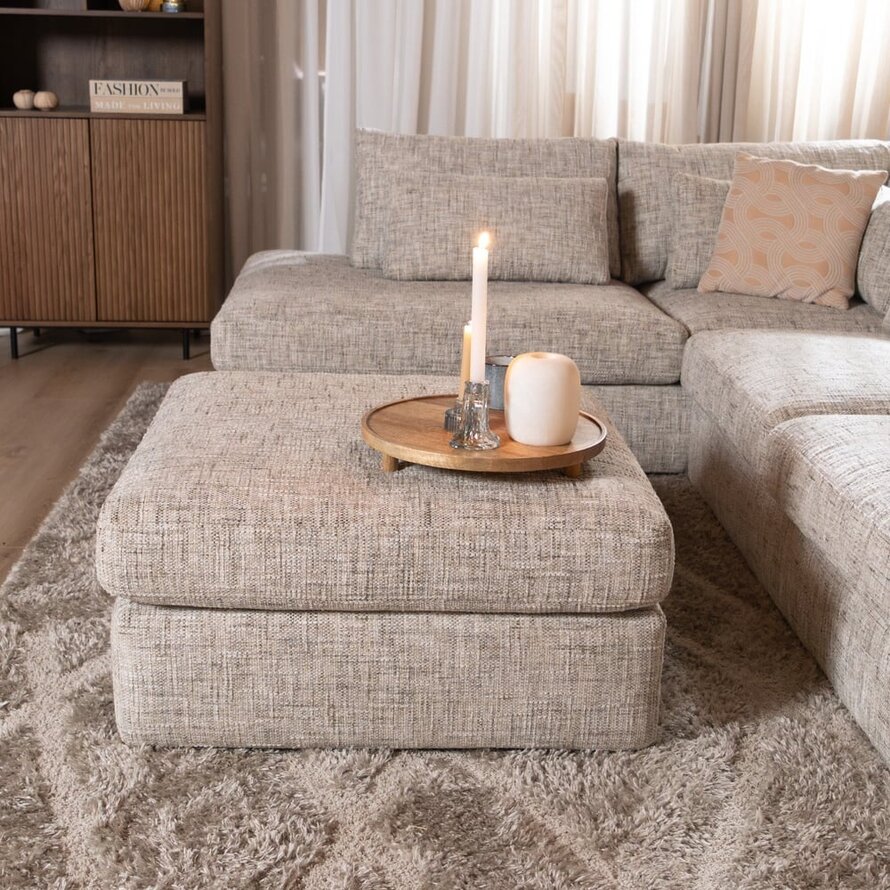 Hocker Kyle Chenille sand grey