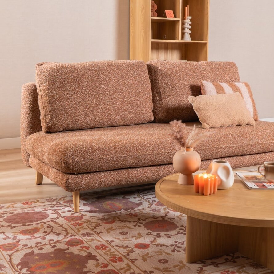 Schlafsofa 2-Sitzer Lauri Bouclé Melange terrakotta
