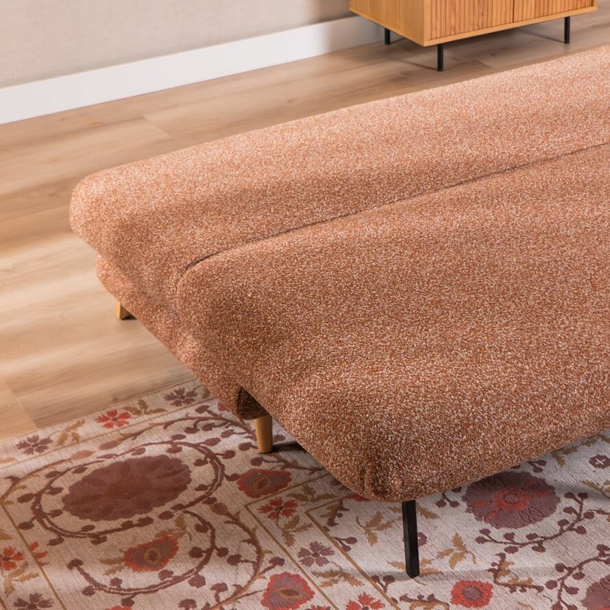 Schlafsofa 2-Sitzer Lauri Bouclé Melange terrakotta