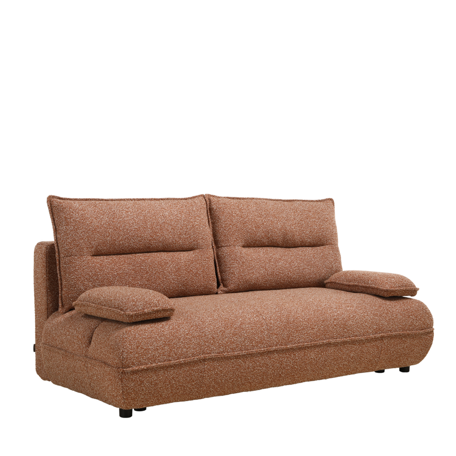Schlafsofa 2-Sitzer Jona Bouclé Melange terrakotta