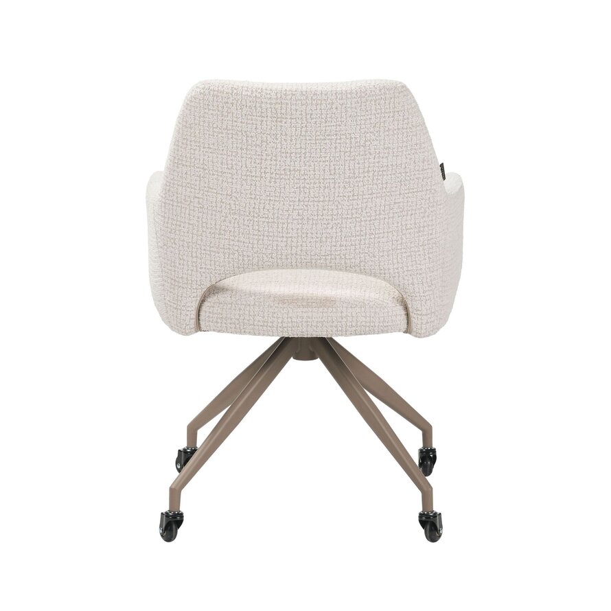 Stuhl mit Rollen Mona melierter Stoff beige