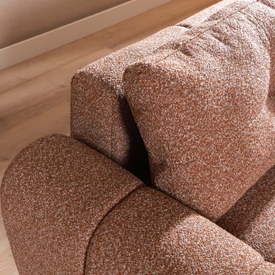 Schlafsofa 2-Sitzer Inka Bouclé Melange terrakotta links/rechts