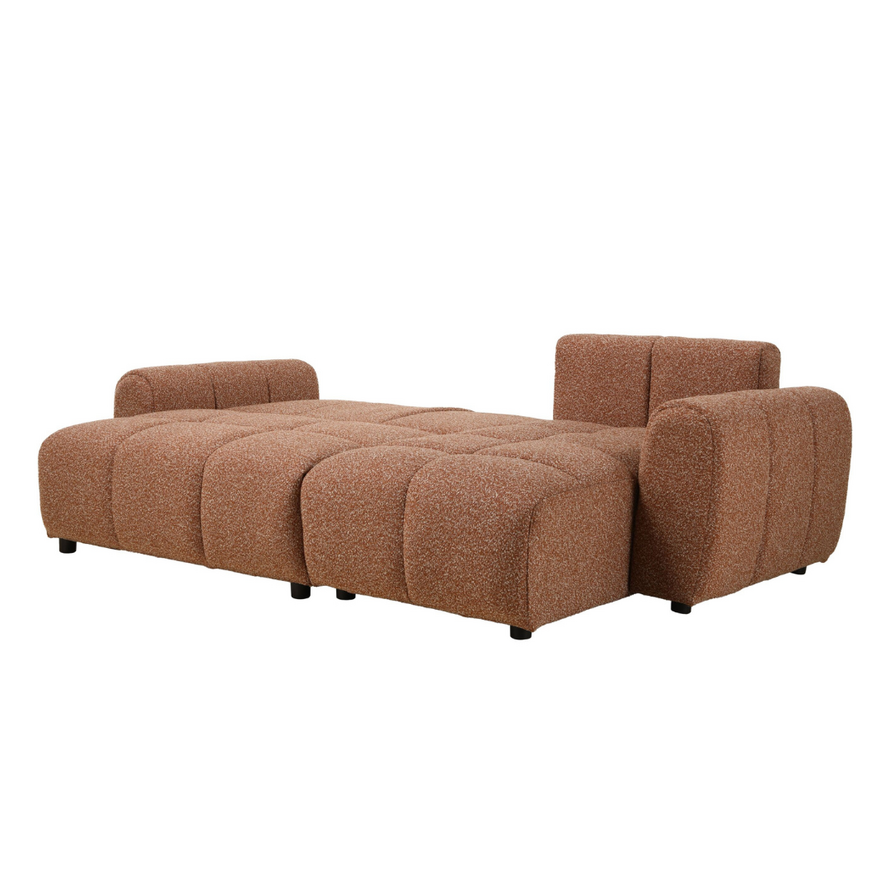 Schlafsofa 2-Sitzer Inka Bouclé Melange terrakotta links/rechts