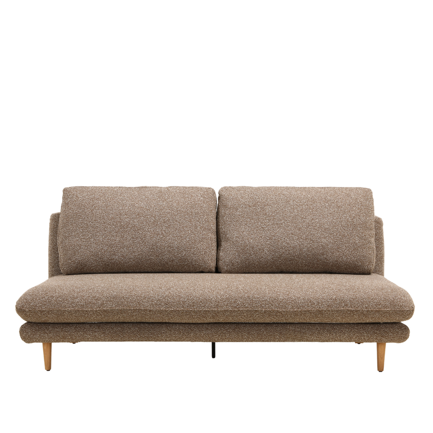 Schlafsofa 2-Sitzer Lauri Bouclé Melange braun