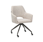 Bronx71 Stuhl Mexx mit Rollen melierter Stoff Off white/Braun