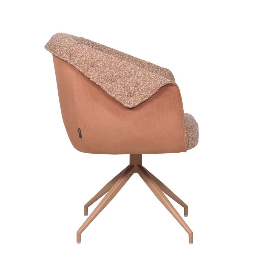 Stuhl Riley drehbar Bouclé terrakotta
