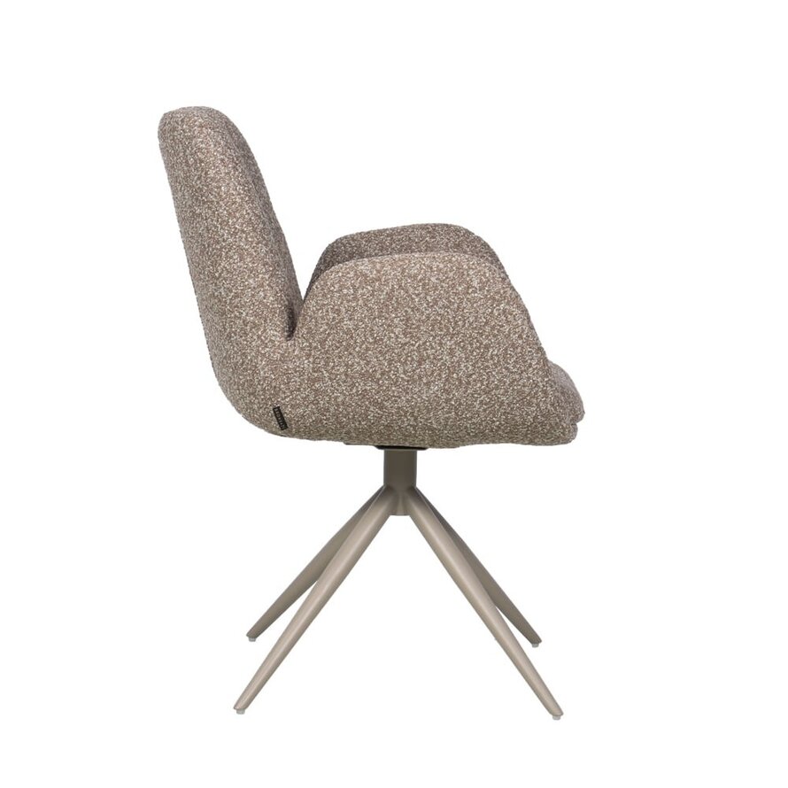 Stuhl Alex drehbar Bouclé braun