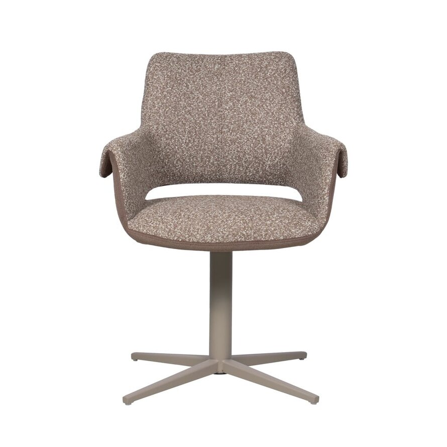 Stuhl Jules drehbar Bouclé braun