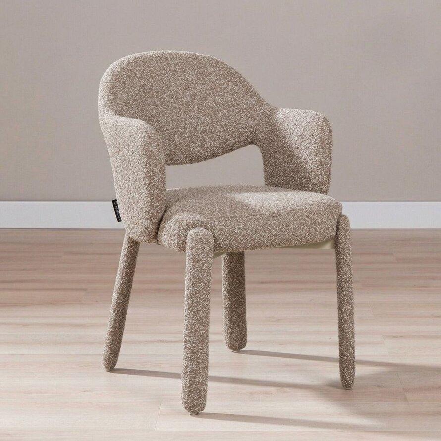 Stuhl June Bouclé braun