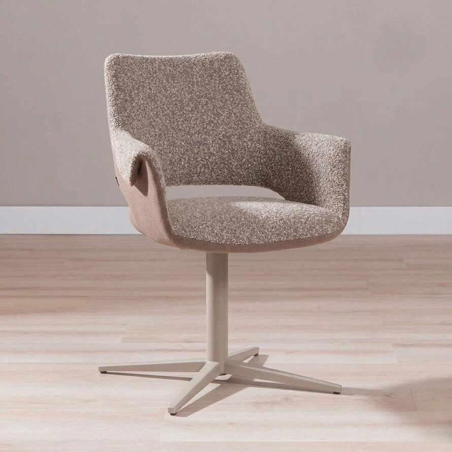 Stuhl Jules drehbar Bouclé braun