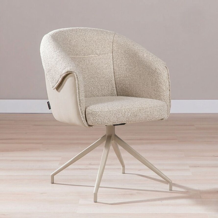 Stuhl Riley drehbar Bouclé taupe