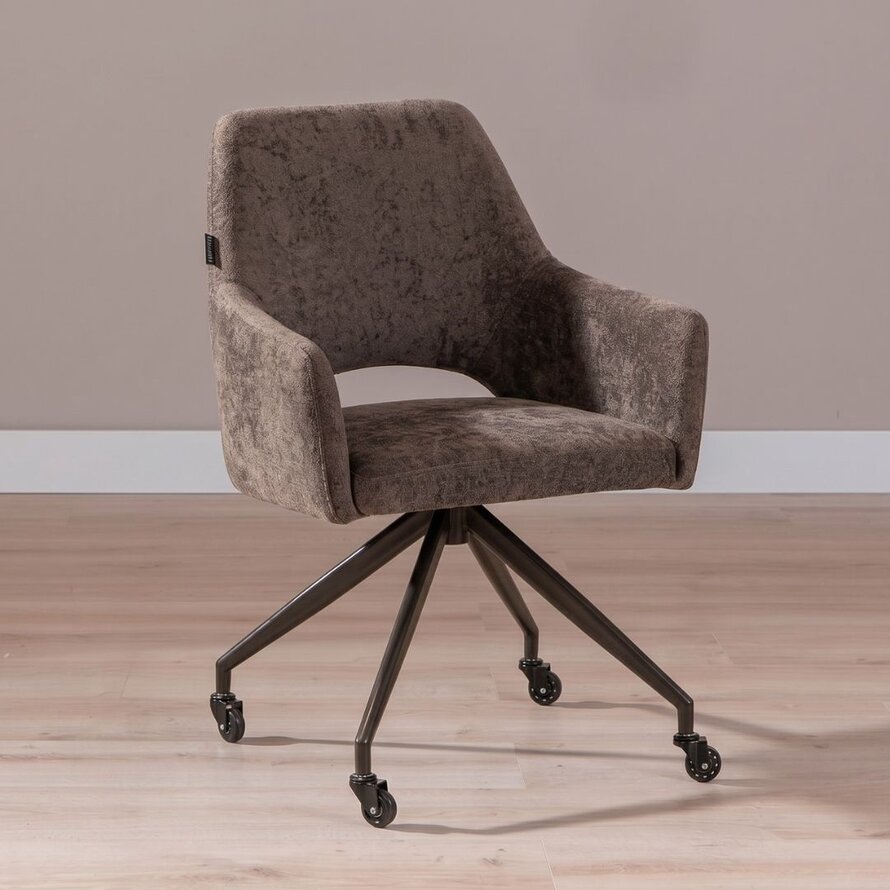 Stuhl mit Rollen Mexx Samt braun