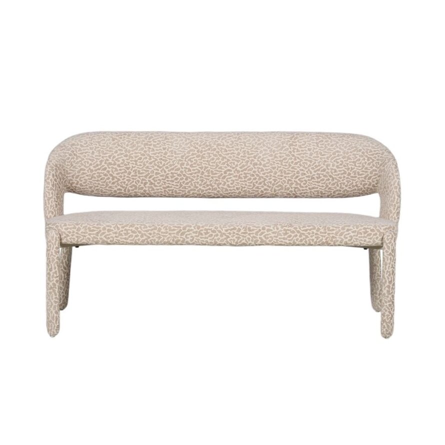 Esszimmerbank Leo taupe Leo-Print 160 cm