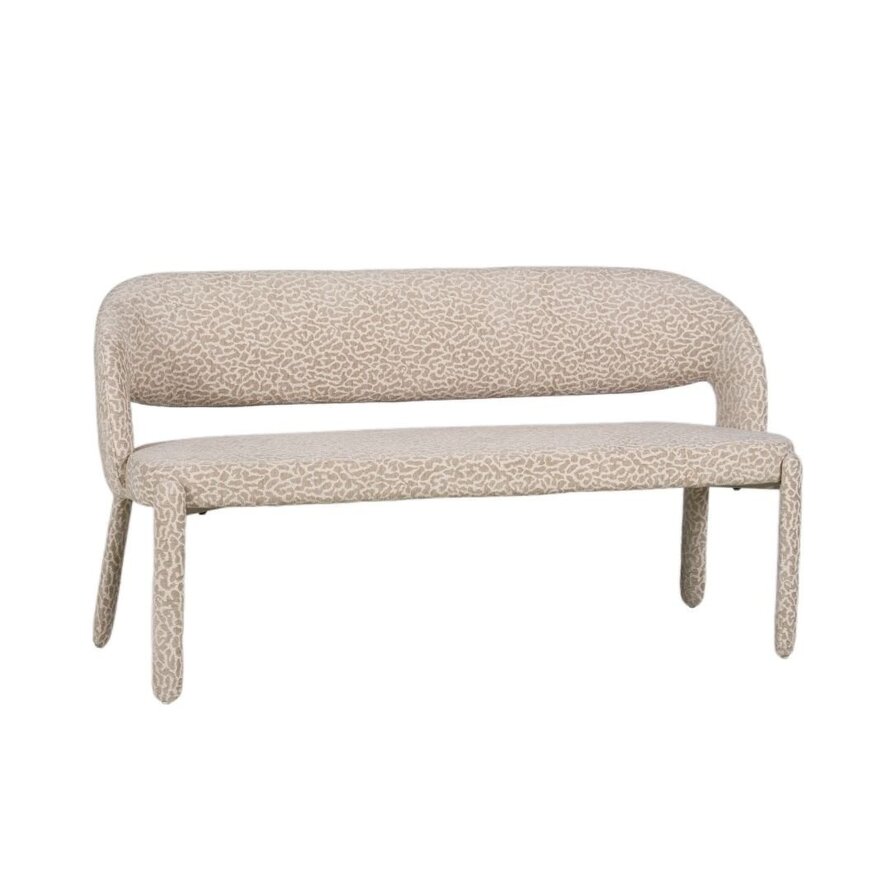 Esszimmerbank Leo taupe Leo-Print 160 cm