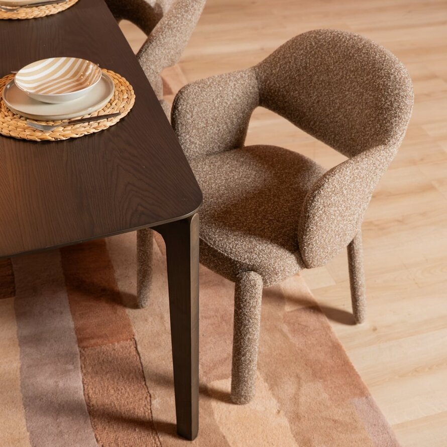 Stuhl June Bouclé braun