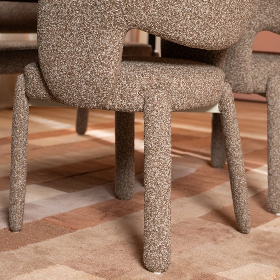 Stuhl June Bouclé braun
