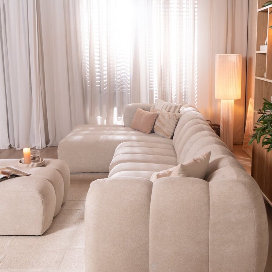 Ecksofa XL links Luca Chenille Beige
